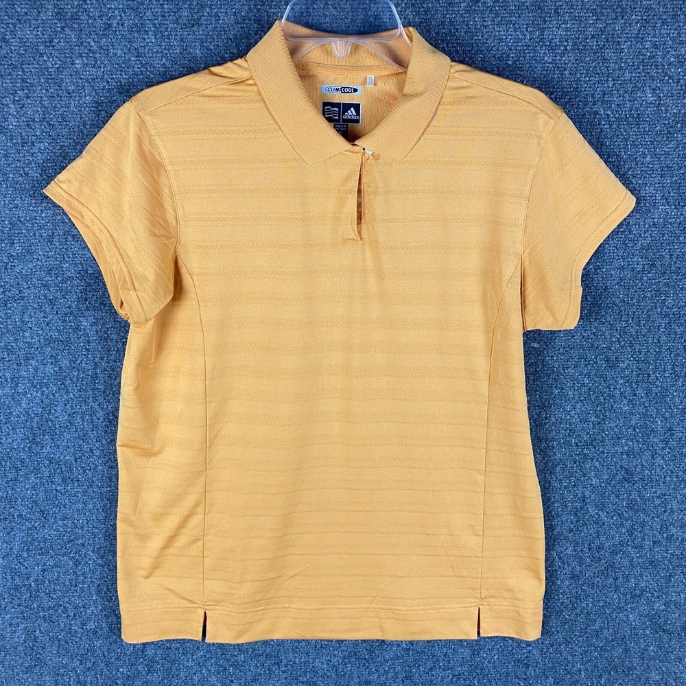 Adidas Golf Polo Shirt Women's XL Climacool Orange Polyester Blend Adults